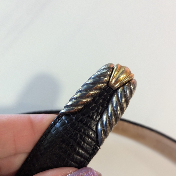 Vintage 90s Brighton Museum Belt XL Black Whimsigoth Coin Bohemian Leather - Picture 9 of 16